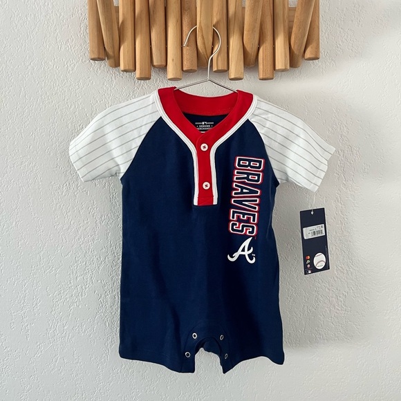 Authentic Apparel Other - Atlanta Braves Boys Romper Authentic 12 months Baseball